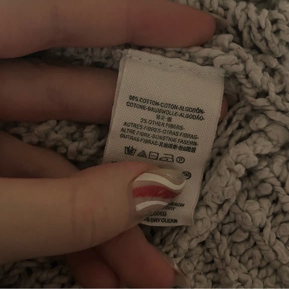 Free People Light Gray Textured Knit V-Neck Sweater Size XS Boho Preppy Bohemian - Picture 11 of 11